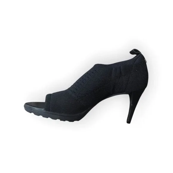 Calvin Klein "Massey" Women's Peep-Toe Bootie Heels Fabric Stretch Black Size 5 - Picture 2 of 8